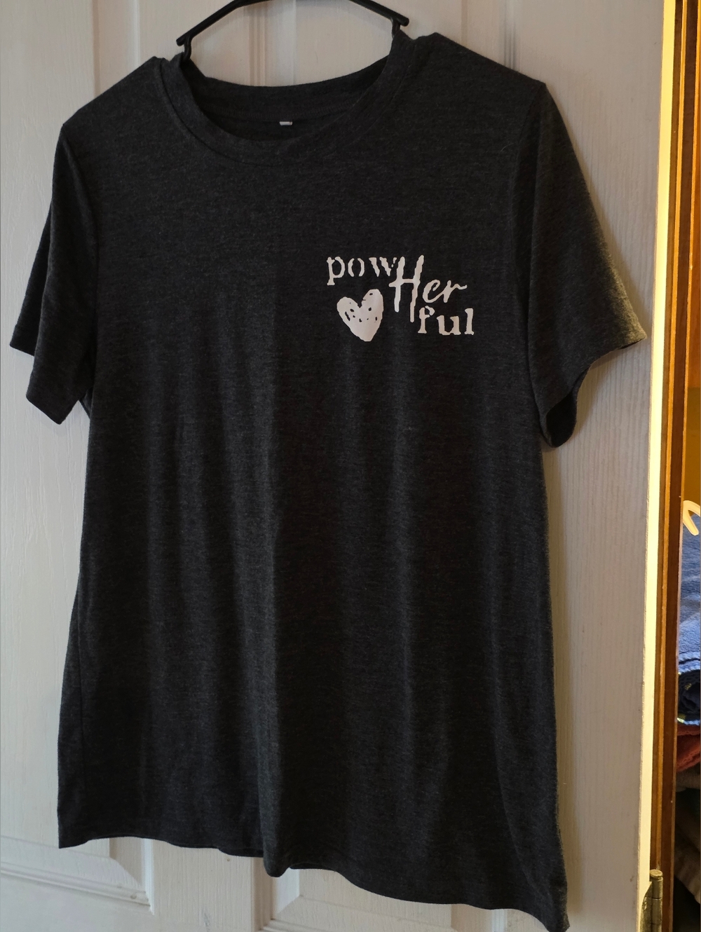 Powerful Heart Graphic Tee - Charcoal